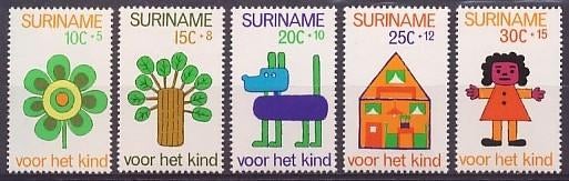 Suriname NVPH nr 607/11 postfris Kinderpostzegels 1973, Postzegels en Munten, Ophalen of Verzenden, Postfris