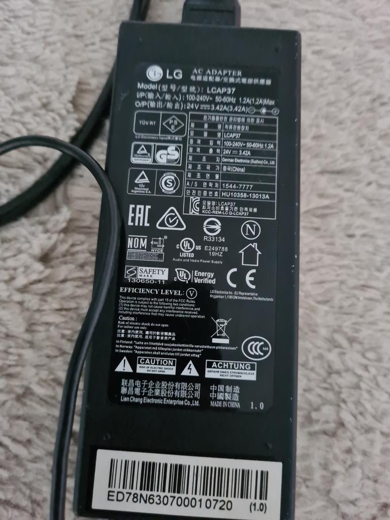 LG Adapter LCAP37 - Voeding voor LG Apparaten, Ophalen of Verzenden, Gebruikt, LG