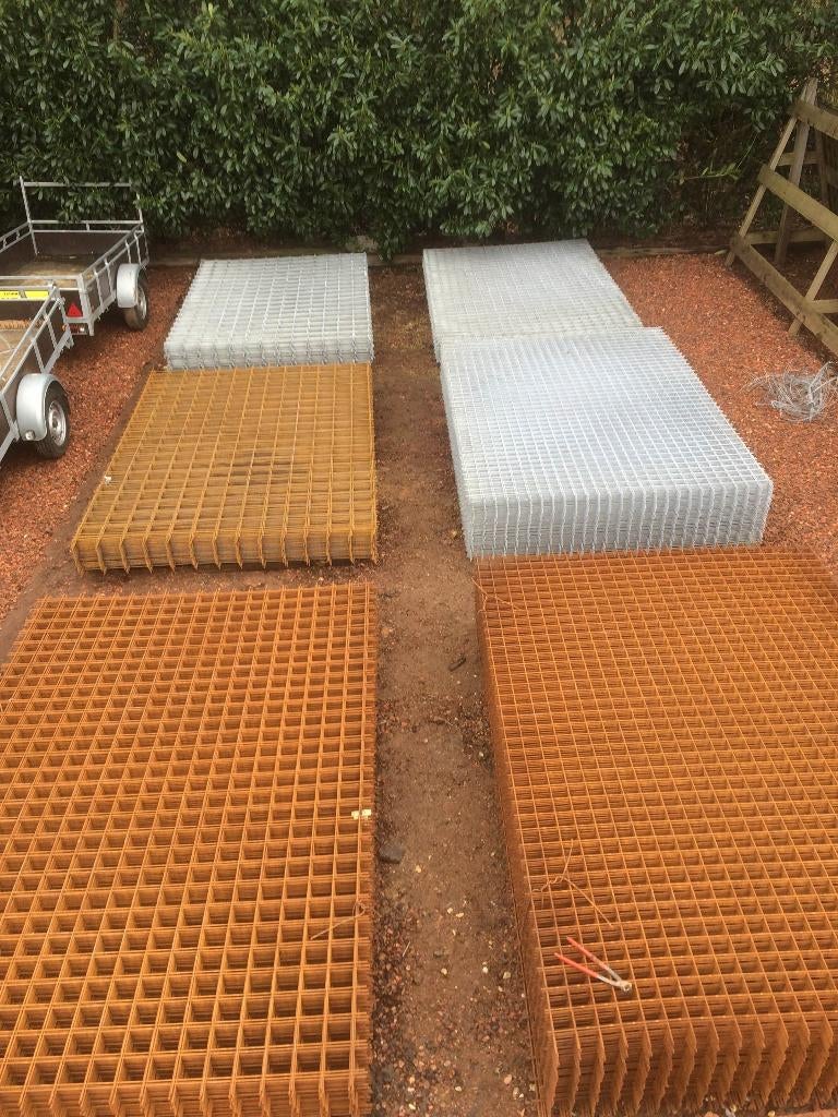 Bouwstaal matten / trellis, gaas, roest en gegalvaniseerd, Ophalen, Nieuw, Minder dan 10 meter, Gaas