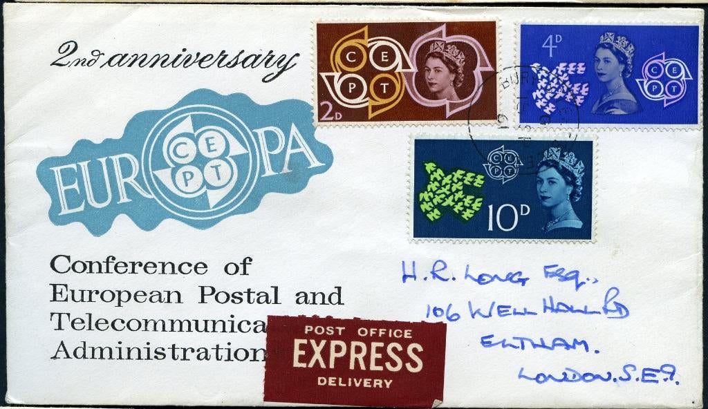 Engeland GB 1961 c281 EUROPA, Postzegels en Munten, Postzegels | Eerstedagenveloppen, Verzenden, Beschreven, Europa
