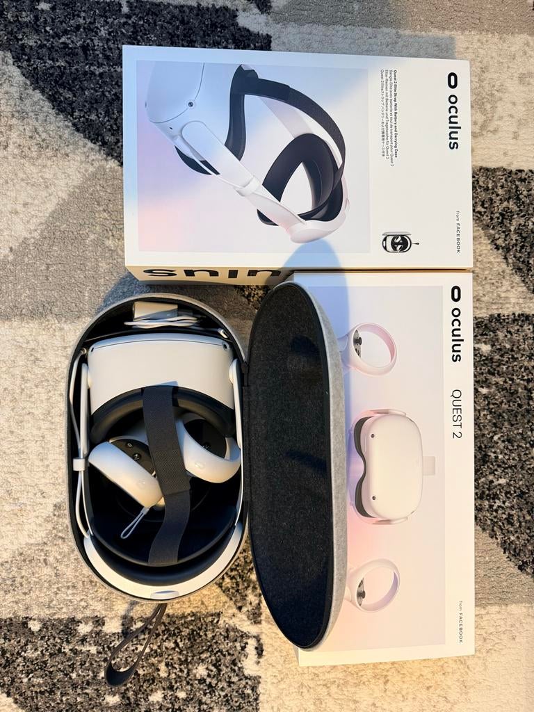 Meta Quest 2 (256GB) + Elite Strap + Case - Zo Goed Als Nieu, Ophalen, Zo goed als nieuw, VR-bril, Pc