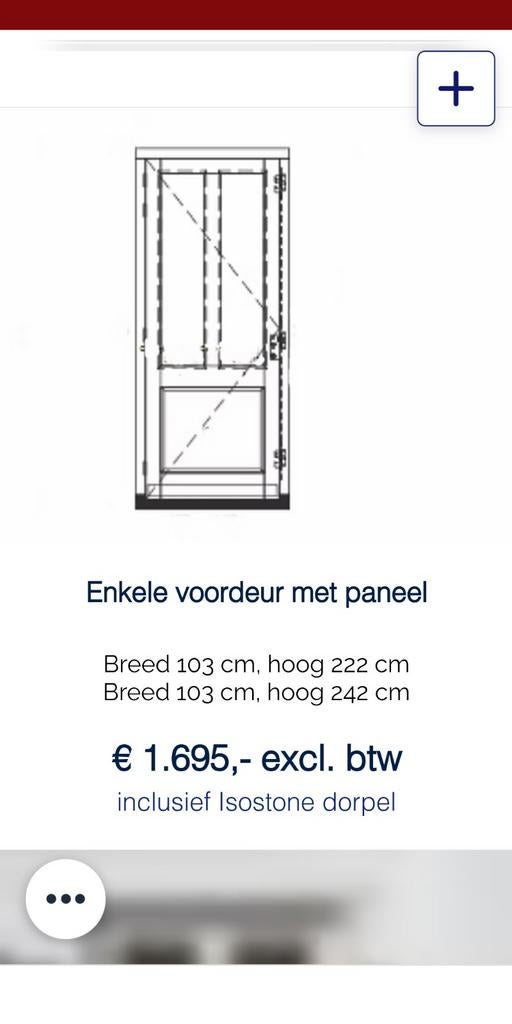 Voordeurkozijn met rooster, 100 tot 120 cm, 215 cm of meer, Nieuw, Ophalen of Verzenden