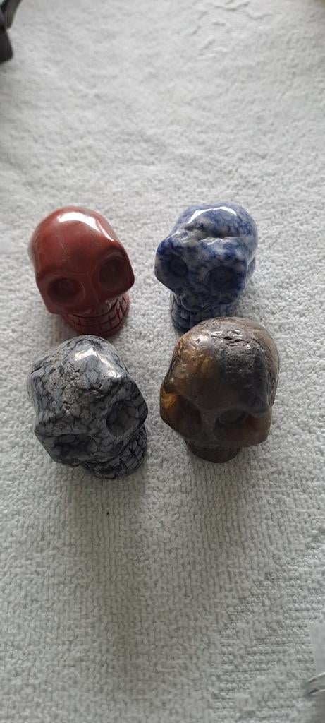 4 Mini Kristallen Schedels - prachtige set, Ophalen of Verzenden, Zo goed als nieuw