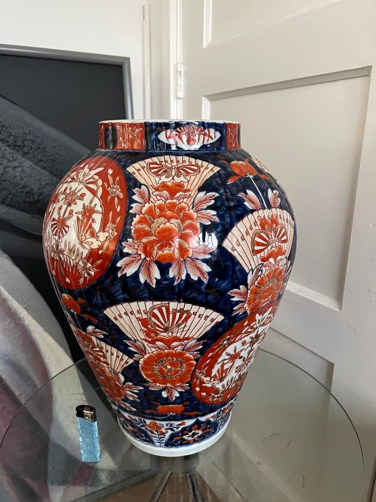 Grote imari Vaas, Meiji Periode (1868-1912), 42cm, Ophalen of Verzenden