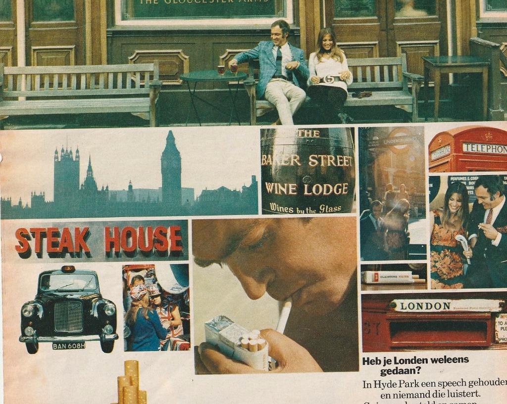 Retro reclame 1972 Gladstone sigaretten ook in London, Verzamelen, Verzenden, Overige typen