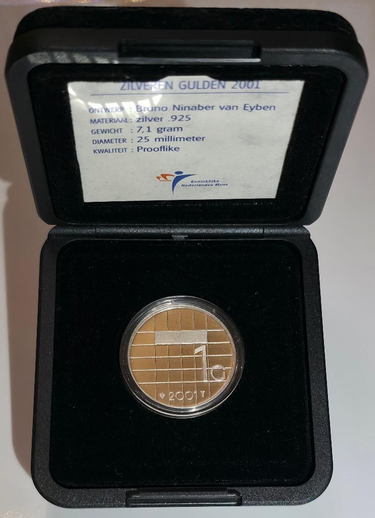 1 Gulden Ninaber – Nederland 2001 – 7,1 g .925 Zilver, Ophalen, 1 gulden, Koningin Beatrix, Zilver