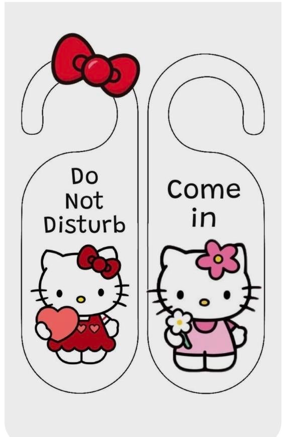 Hello Kitty & Strikje Deurhangers - Gelamineerd, Huis en Inrichting, Woonaccessoires | Deurstoppers, Nieuw, Binnen, Ophalen of Verzenden