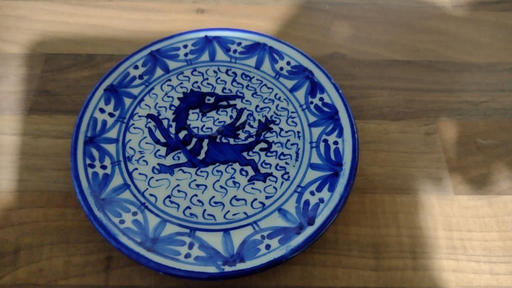 Een klein bordje met een draak afbeelding, Ophalen of Verzenden