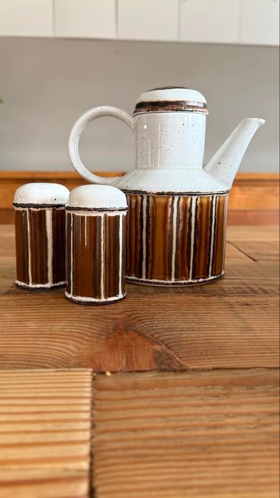 Vintage Midwinter theekan-Koffiekan met Zout en Peperstel, Ophalen of Verzenden, Gebruikt