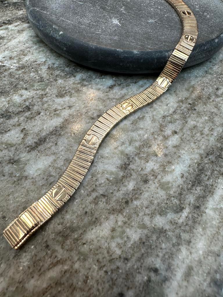 14k Rosé Gouden Cartier-stijl Armband, Ophalen of Verzenden, Zo goed als nieuw, Roze, Goud