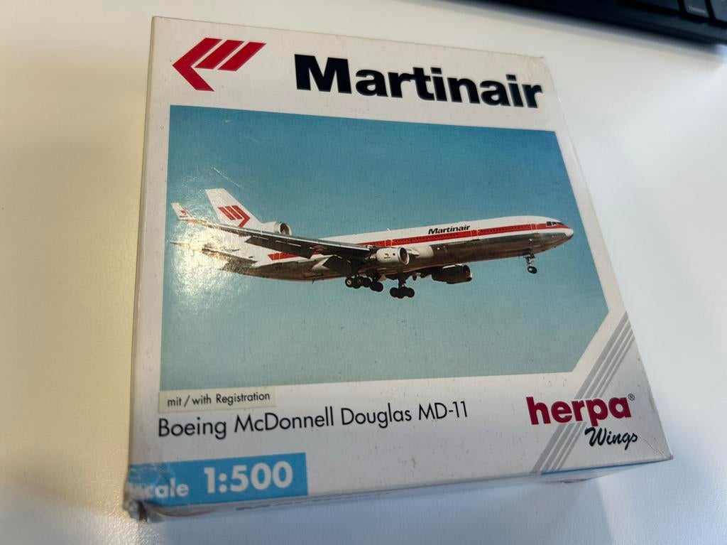 Herpa 1:500 MD11 Martinair PH-MCT, Ophalen of Verzenden, Schaalmodel
