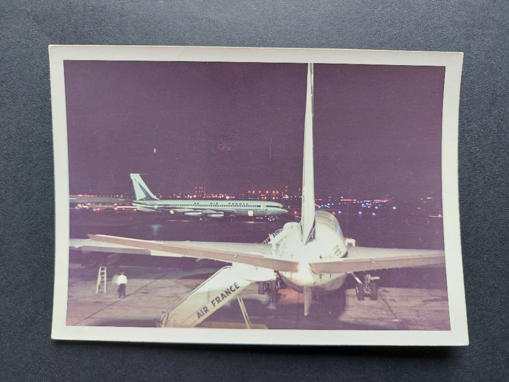 Foto van 2 Air France Boeing 707-328 uit 1963 (F777), Ophalen of Verzenden, Gebruikt, Kaart, Foto of Prent