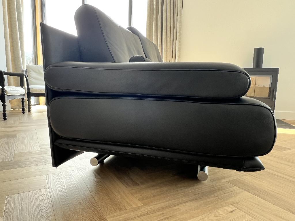 Rolf Benz 6500 Designbank Leer – Topstaat – Nieuw €8500, Ophalen, Minder dan 75 cm, 150 tot 200 cm, Tweepersoons