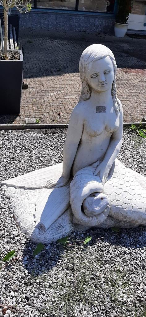 Betonnen Zeemeermin Beeld, Ophalen of Verzenden, Zo goed als nieuw, Beton, Overige typen