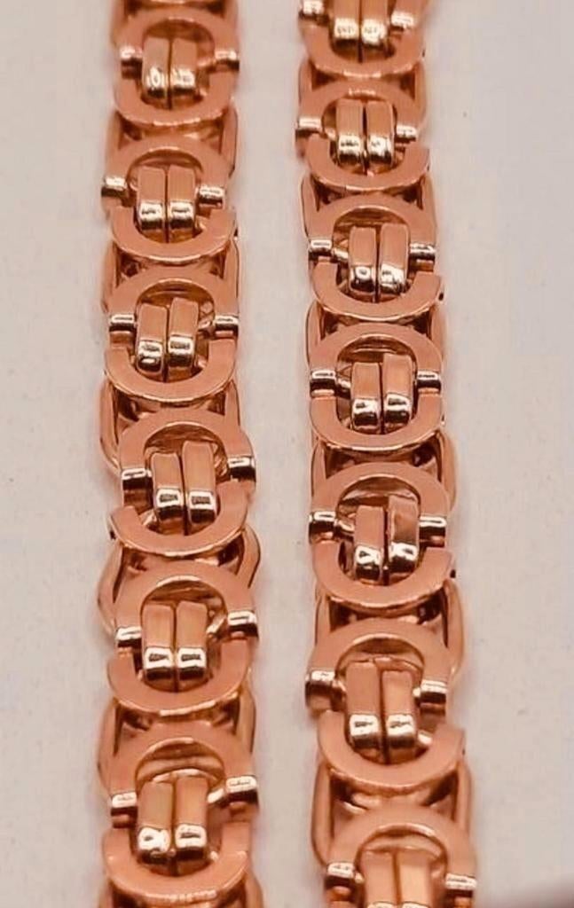 Gouden platte koningsketting 14kt, Www.bredajuwelier.nl, Nieuw, Ophalen of Verzenden, Www.bredajuwelier.nl