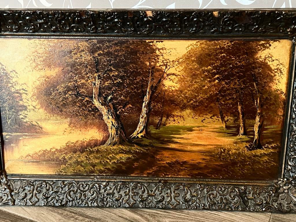 Schilderij op canvas in houten lijst - Landschap, Ophalen