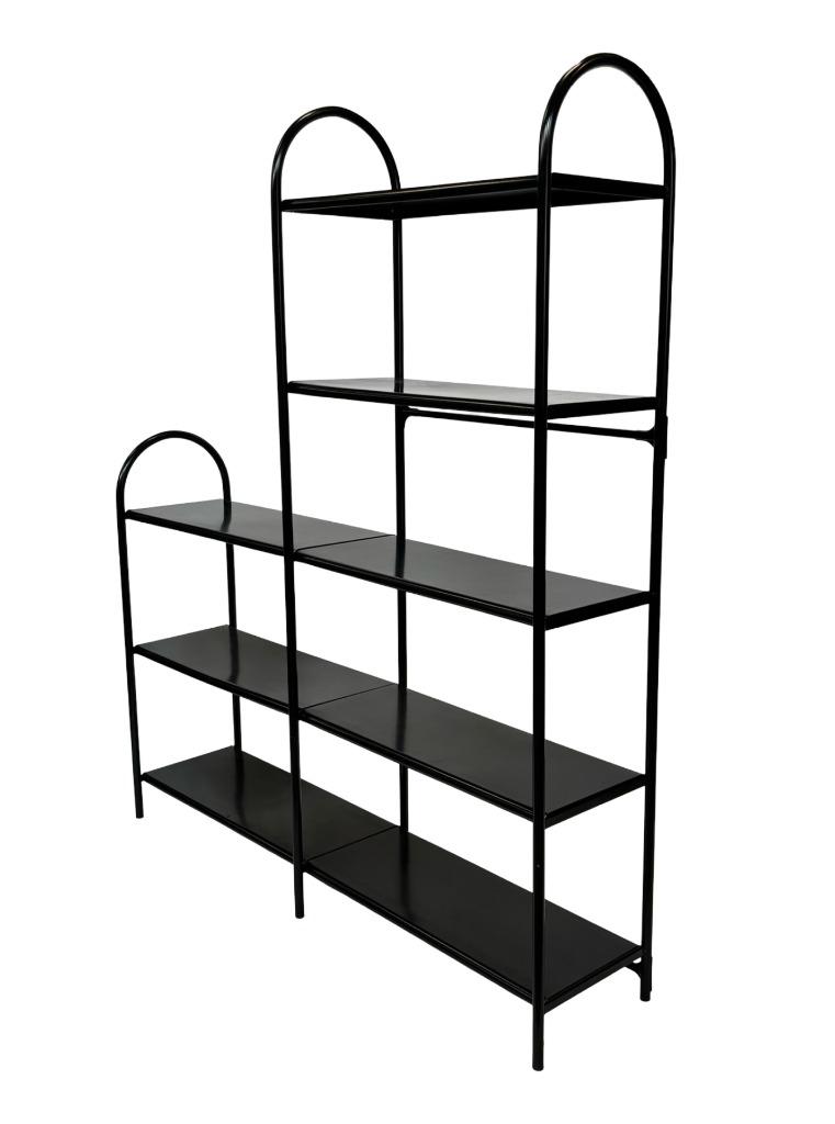 Vintage kast roomdivider staal jaren 80 zwart functioneel, Met plank(en), Gebruikt, Vintage, Vintage