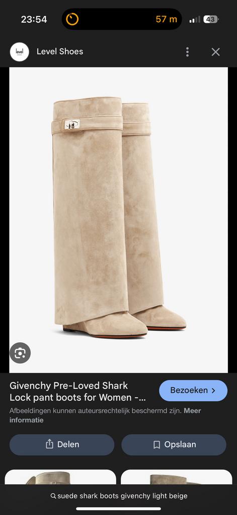 Givenchy Shark Boots - Gedragen, maar in goede staat, Ophalen, Gedragen, Beige, Lage of Enkellaarzen