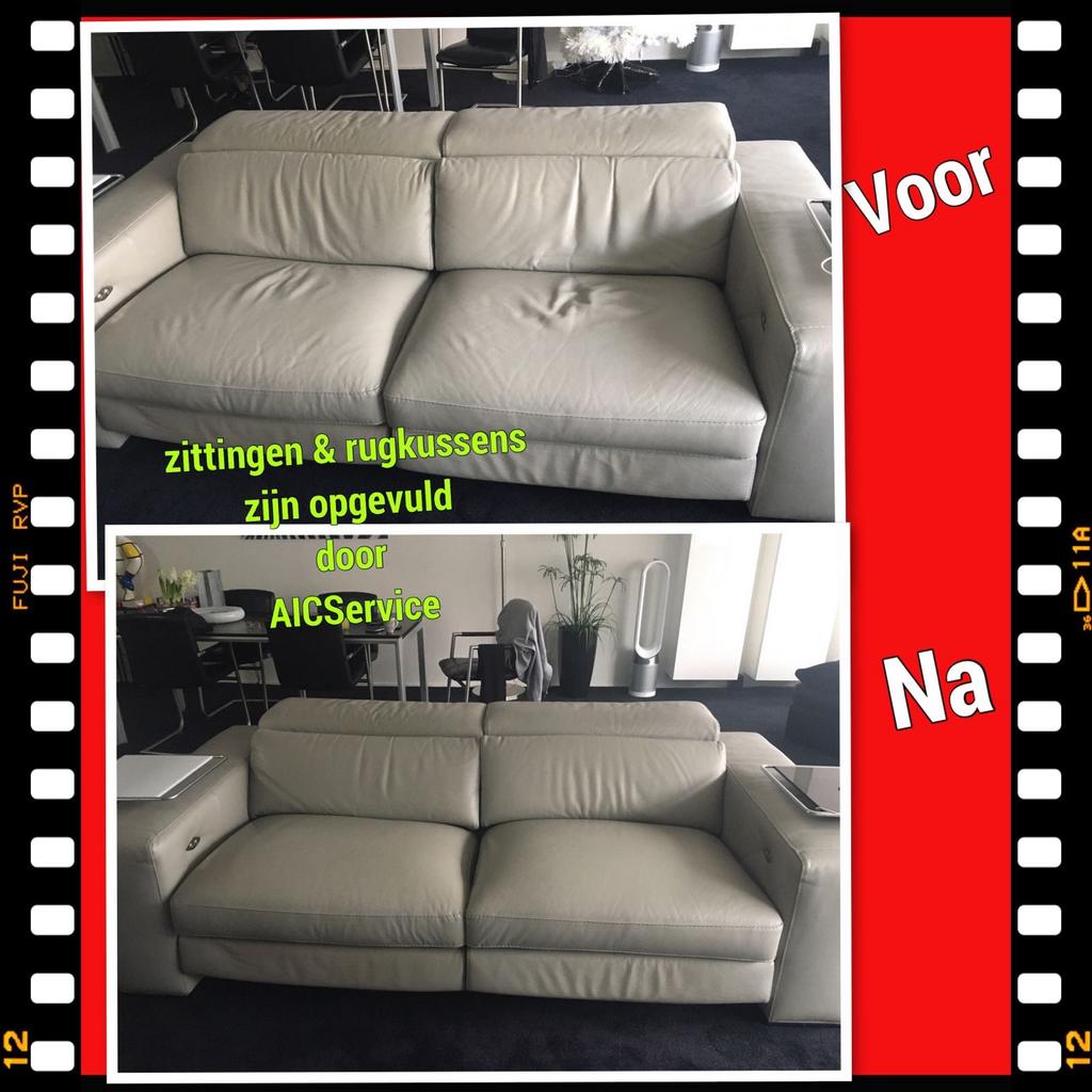 LOUNGEBANK /LEER/STOF/*DOORGEZAKTE KUSSENS *OPVULLEN*, 300 cm of meer, Leer, Ophalen of Verzenden, 150 cm of meer