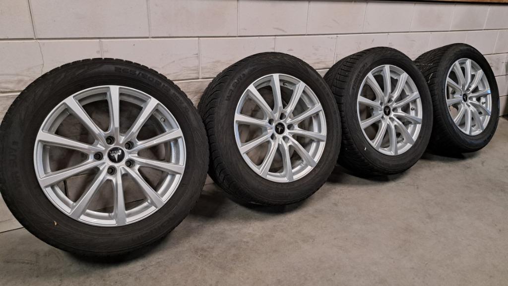 Orig. velgen Tesla Model X Model S BYD Tang 265/50/19, 19 inch, Gebruikt, 265 mm, Banden en Velgen