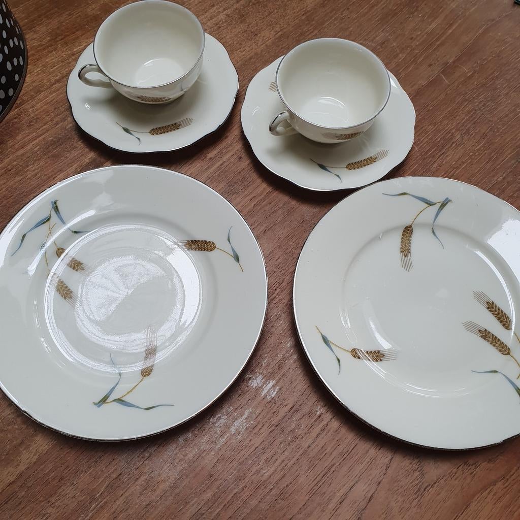 Vintage PULS Lilian Servies - Kopjes, Schotels en Borden, Antiek en Kunst, Antiek | Servies compleet, Ophalen