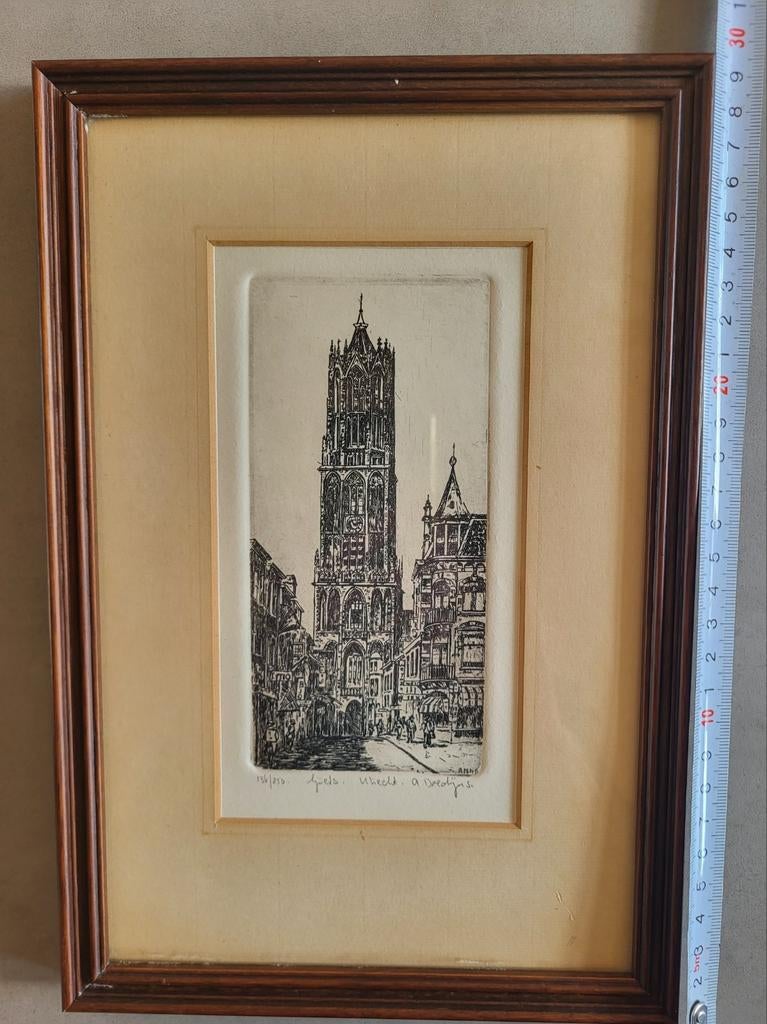 De Dom Utrecht litho Anna Doedijns, Antiek en Kunst, Ophalen of Verzenden