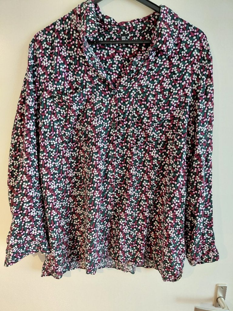Blouse mtXL dots, Ophalen of Verzenden, Zo goed als nieuw, Maat 46/48 (XL) of groter, Overige kleuren