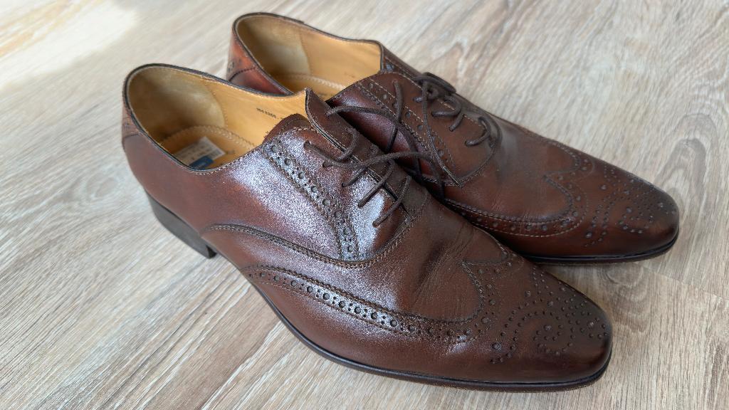 Daniel Kenneth Handgemaakte Lederen Brogues - Maat 41, Ophalen of Verzenden, Gedragen, Bruin