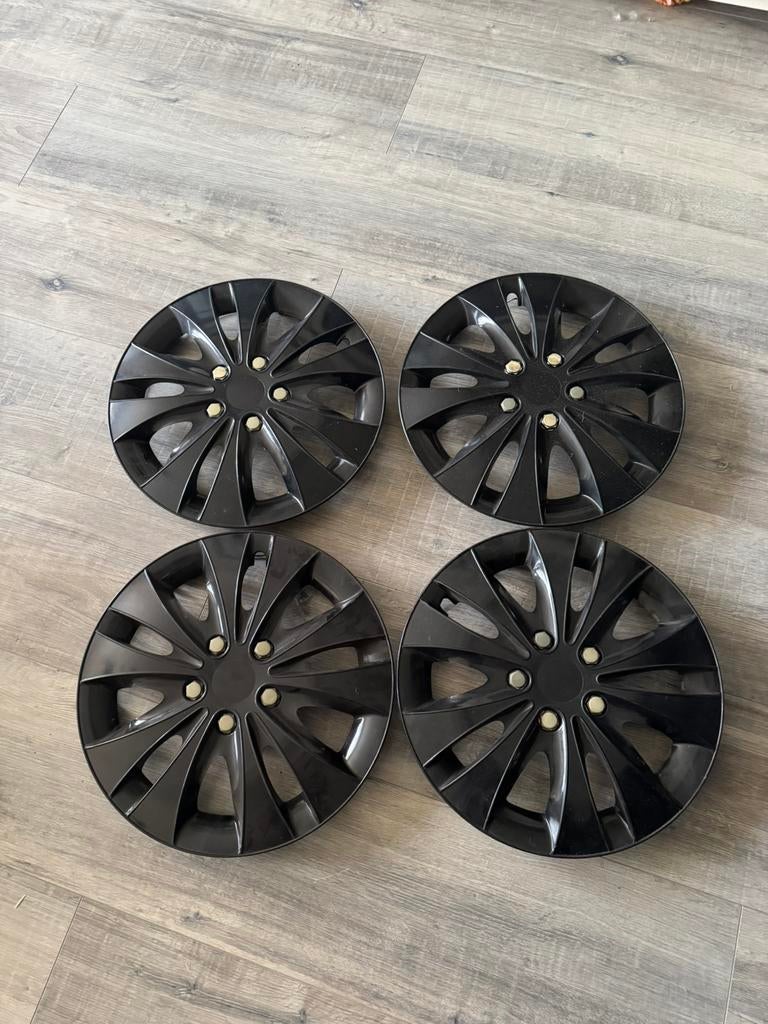 Zwarte wieldoppen 15 inch, Ophalen of Verzenden, Zo goed als nieuw