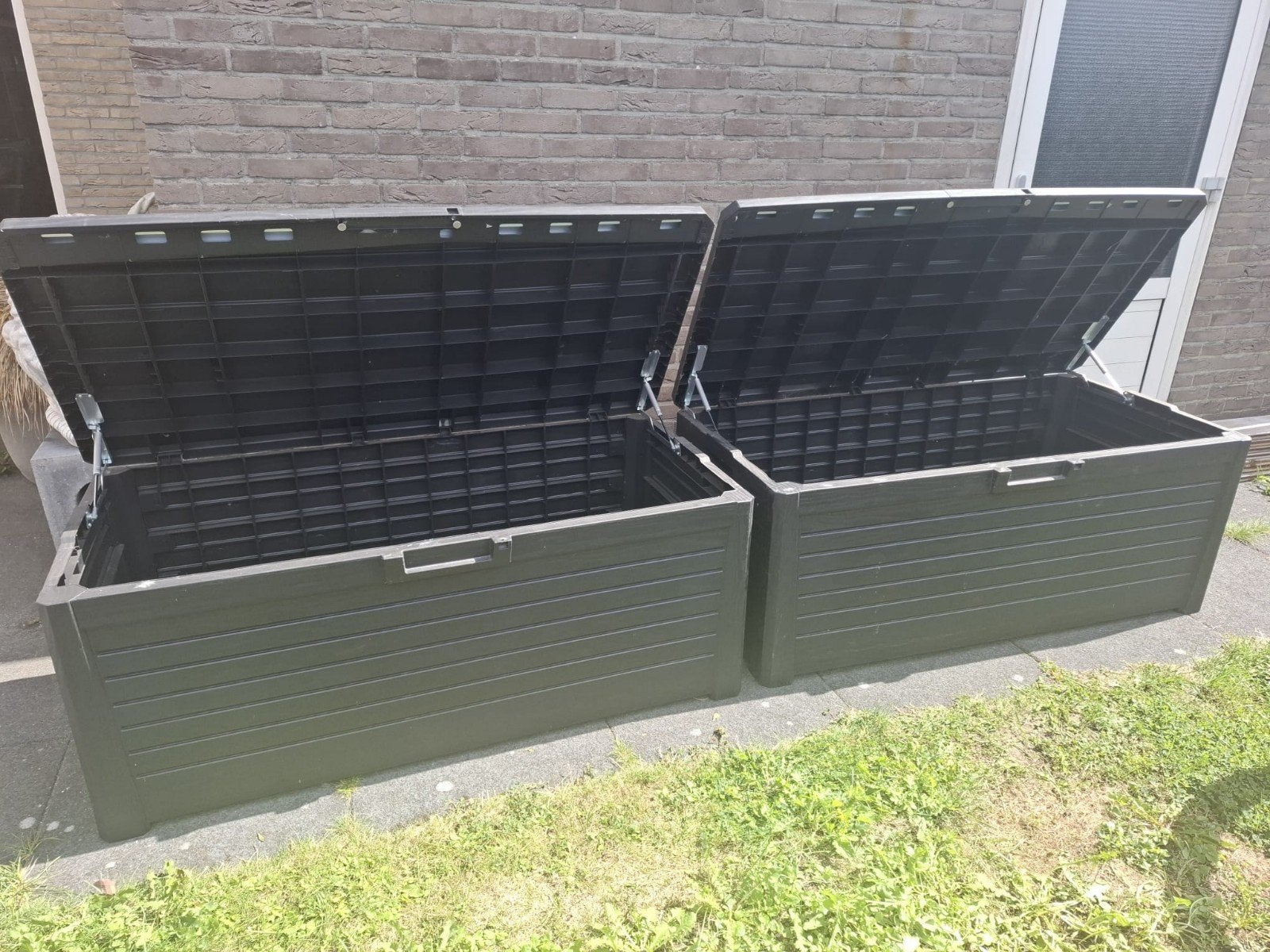 Twee kunststof opbergboxen voor buiten (Keter Northwood), Ophalen of Verzenden