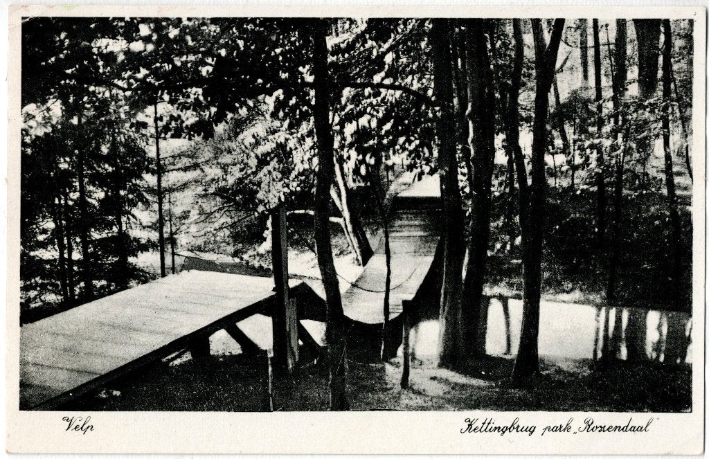 Velp (Gld), Kettingbrug Rozendaal, gelopen 1938,, Verzenden, 1920 tot 1940, Gelopen, Gelderland