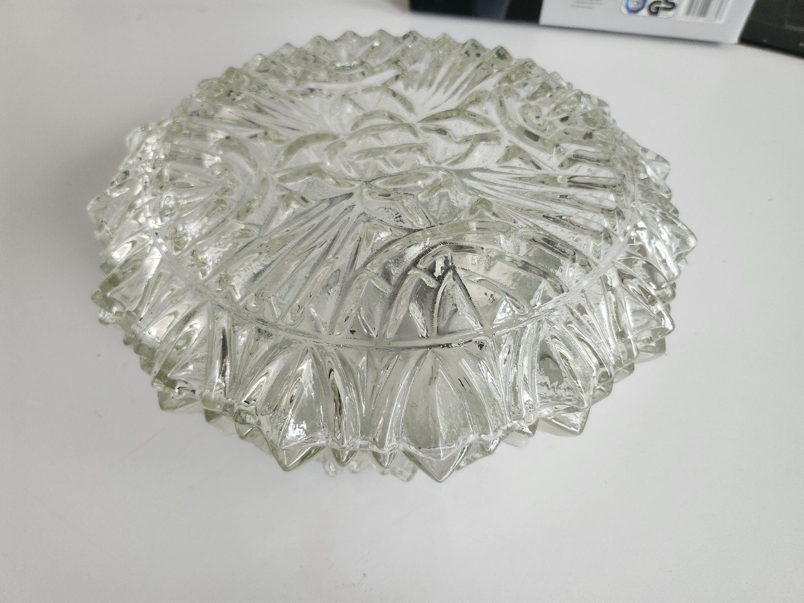 Vintage Plafondnière Starburst Glas - Ø 26cm, Ophalen of Verzenden