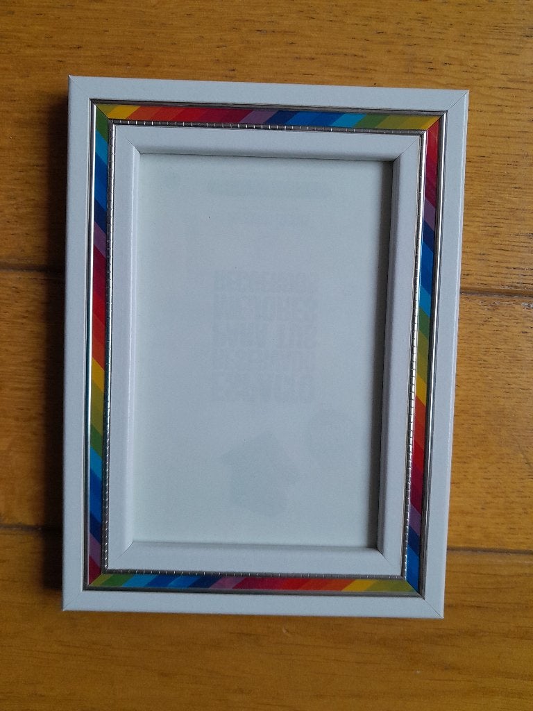 fotolijst wit met kleur , 19 x 14 cm , nieuw, Ophalen of Verzenden, Nieuw, Met glas