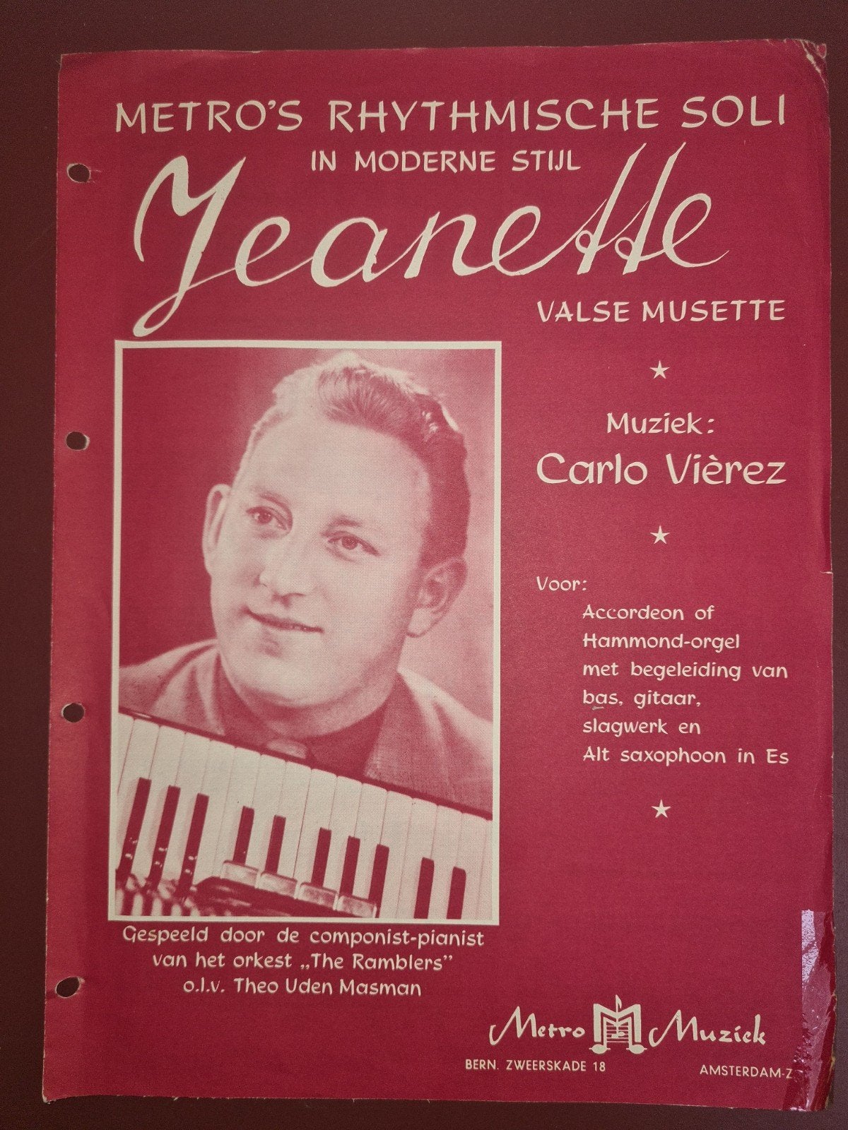 Jeannette (Valse Musette) - Metro's Ritmische Soli bladmz, Gebruikt, Ophalen of Verzenden, Gitaar, Artiest of Componist