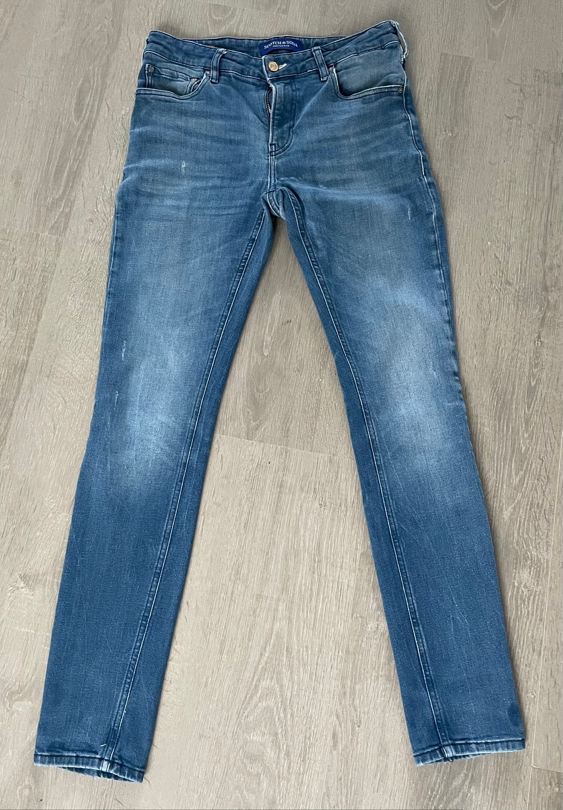 Scotch & Soda Skim jeans blauw slim fit distressed W30 L32, Ophalen of Verzenden, Zo goed als nieuw, Blauw, W32 (confectie 46) of kleiner