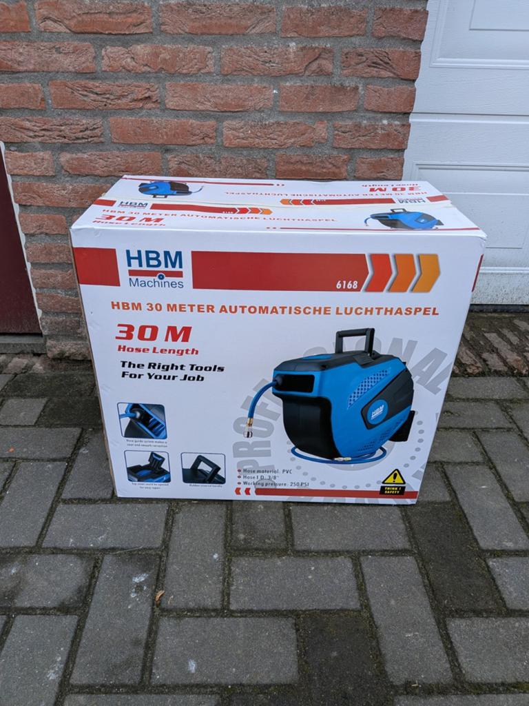 HBM 30 Meter Automatische Luchthaspel - Nieuw in doos, Ophalen, Nieuw