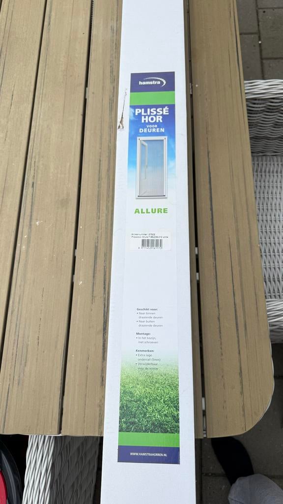 Hamstra plissedeur allure 96x209-212 wit, Ophalen, Kunststof, 80 tot 100 cm, Hordeur