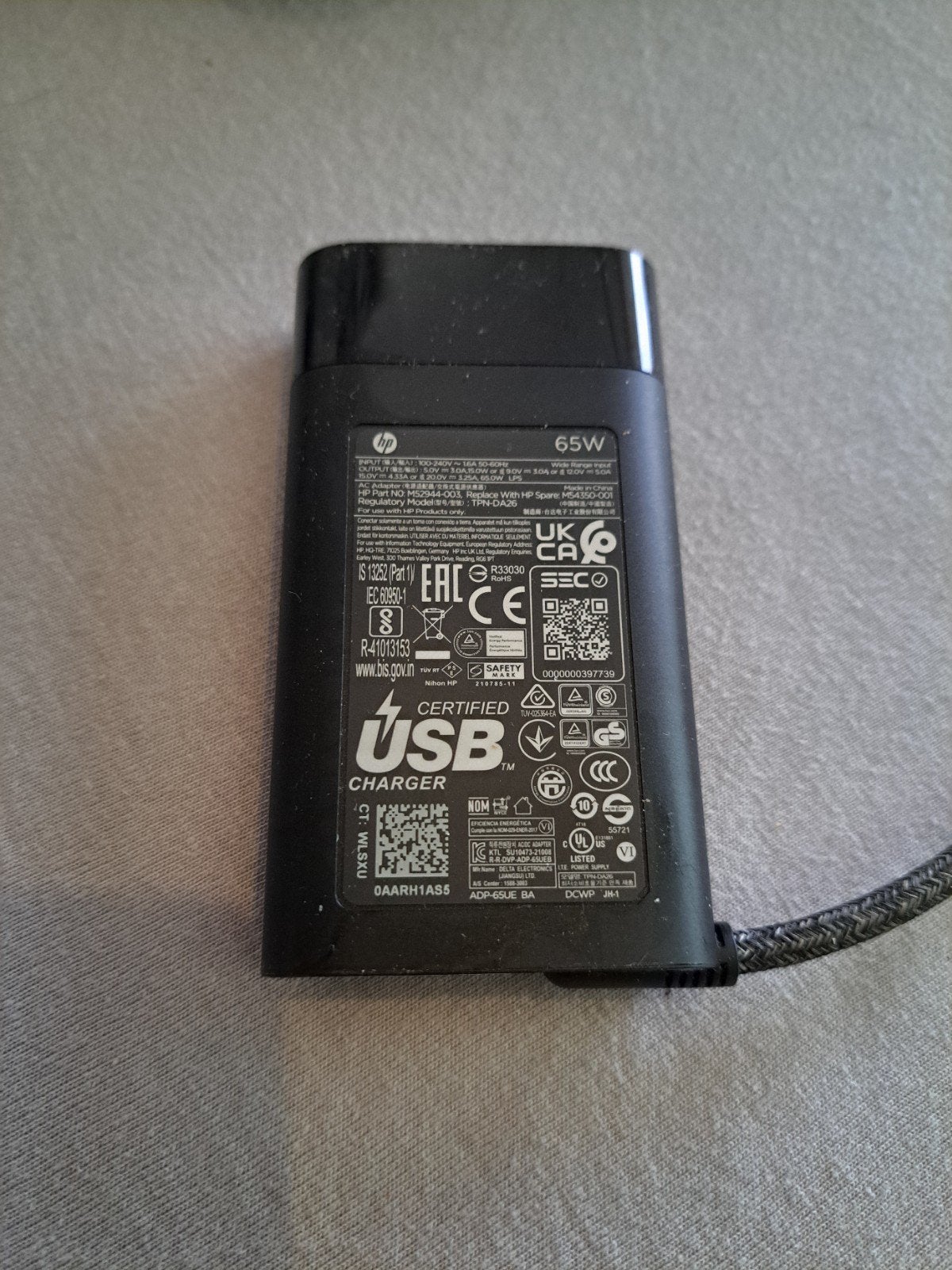 HP 65W USB-C Oplader - Origineel en Gecertificeerd, Computers en Software, Laptop-opladers, Ophalen of Verzenden, Nieuw, HP