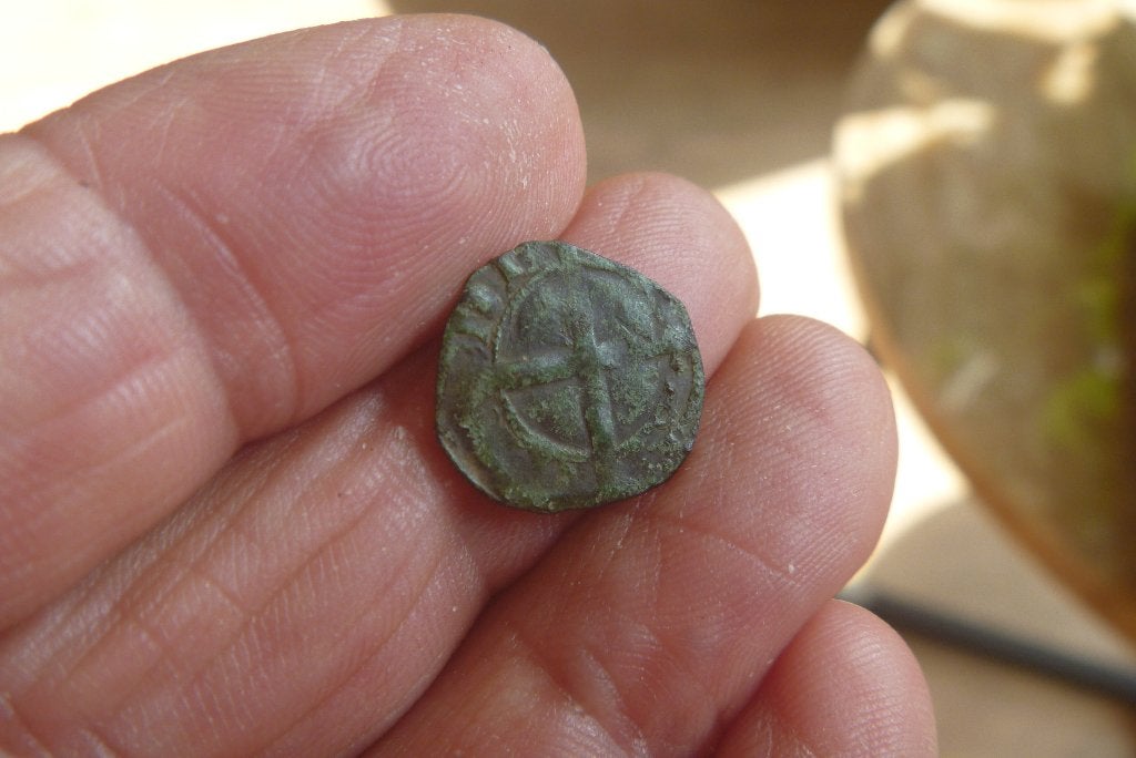 Bodemvondst. Mijt Lodewijk van Nevers. 1322 - 1346.Munt, Postzegels en Munten, Ophalen of Verzenden, Vóór koninkrijk, Overige waardes