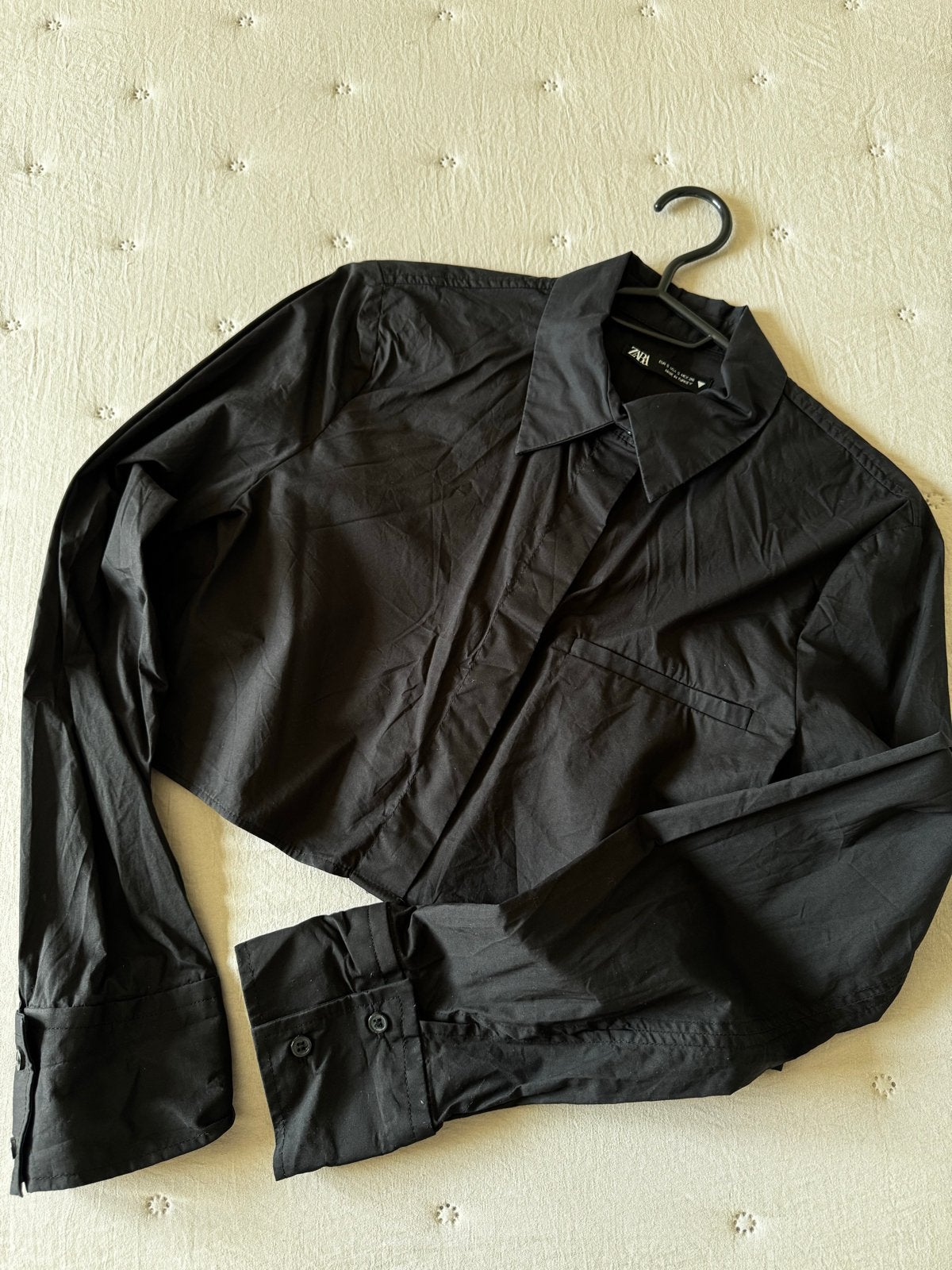 Zara Cropped Zwarte Blouse Maat S, Ophalen of Verzenden, Zo goed als nieuw, Maat 36 (S), Zwart