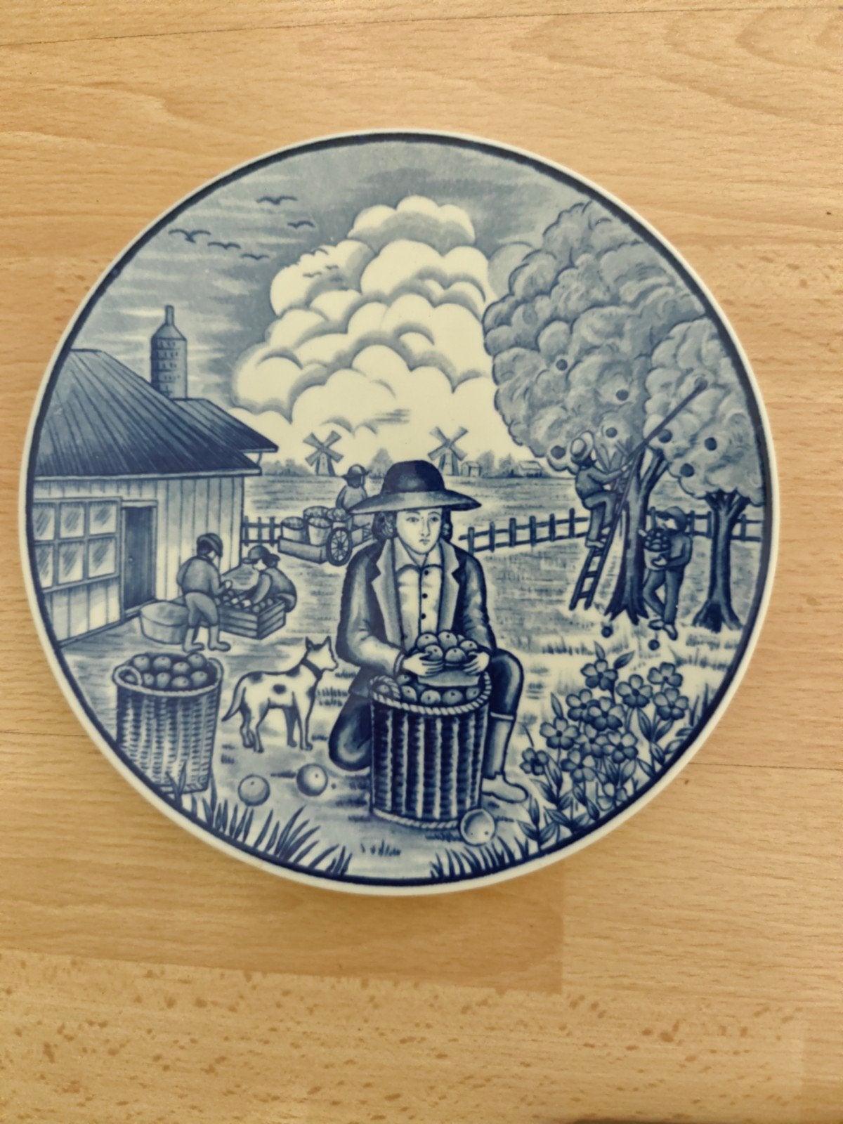 Delftsblauw wandbord - Herfst (Royal Delfts Blauw), Ophalen of Verzenden