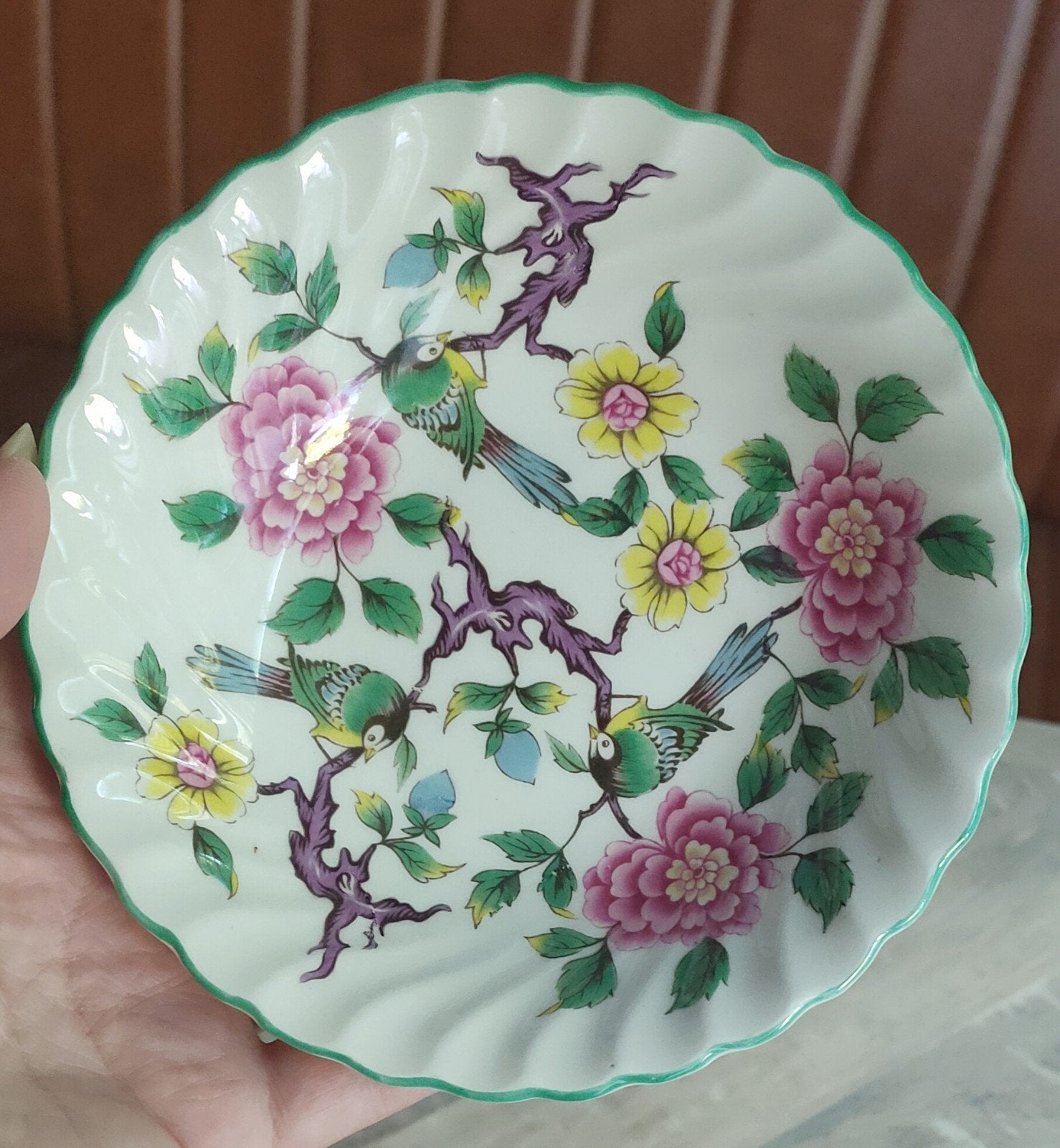 Old Foley Chinese Rose schaaltje, Ophalen of Verzenden