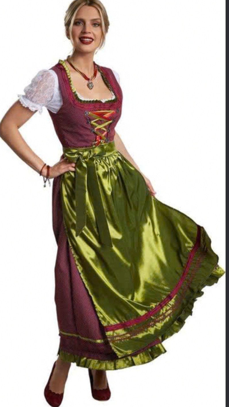 Dirndl Ruhpolding Maxi Jurk - Oktoberfest Kleding, Maat 38/40 (M), Galajurk, Overige kleuren, Ophalen of Verzenden
