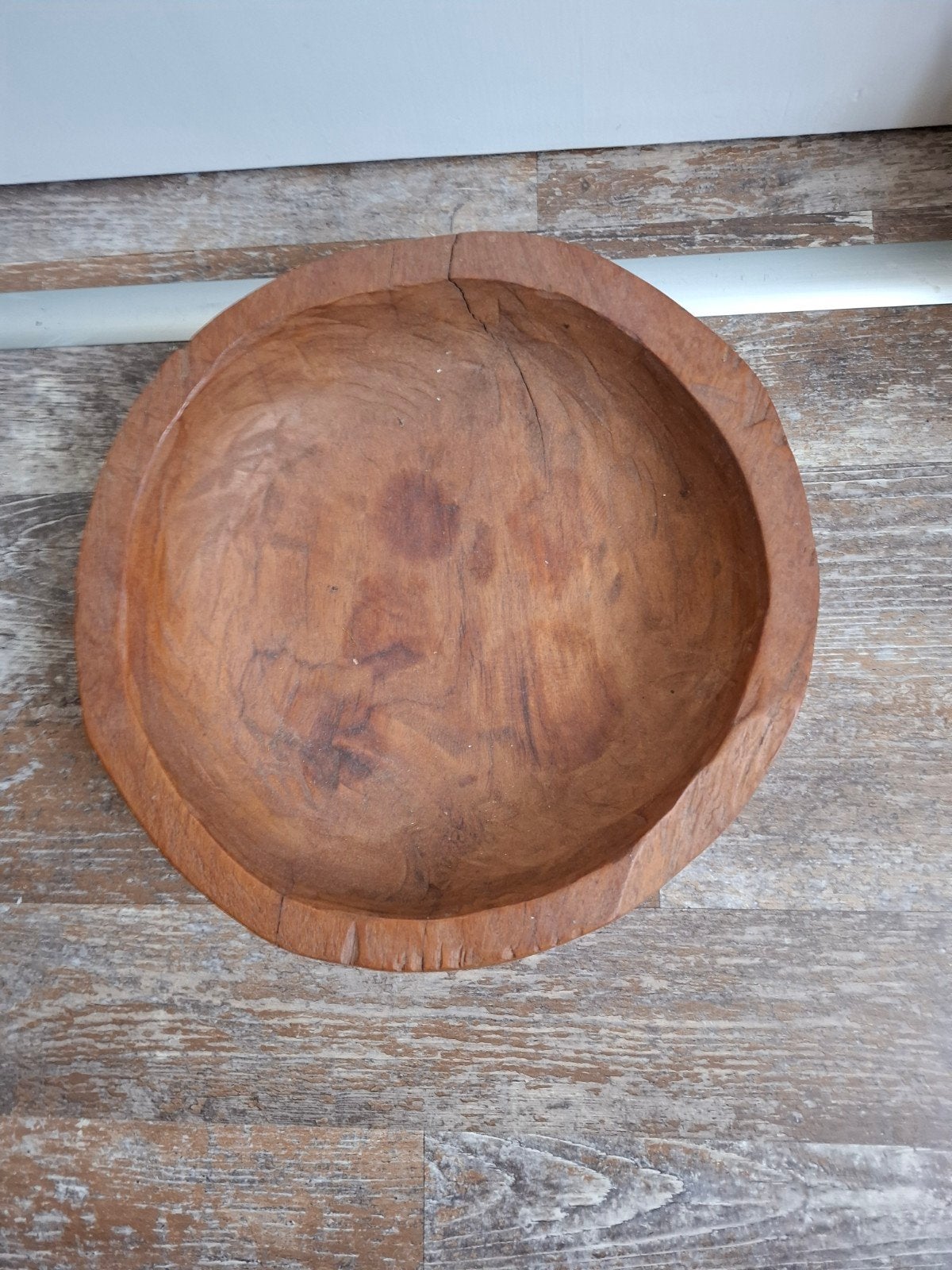 massief teak schaal zwaar, Ophalen, Rond, Hout