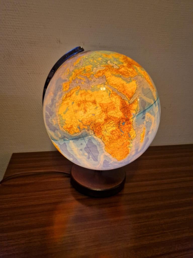 DUPLEX-Tabletop globe - Duplex globe met lamp - 1960-1970, Ophalen of Verzenden