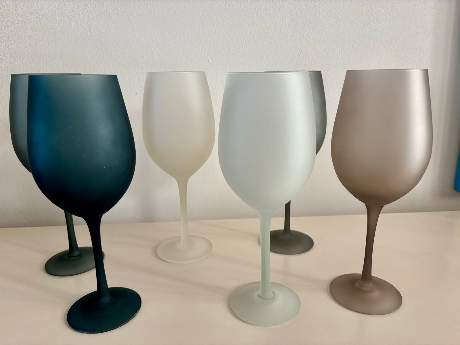 Set van 6 Italiaanse wijnglazen, 24 cm hoog, ongebruikt, Glas of Glazen, Ophalen of Verzenden, Modern, Glas