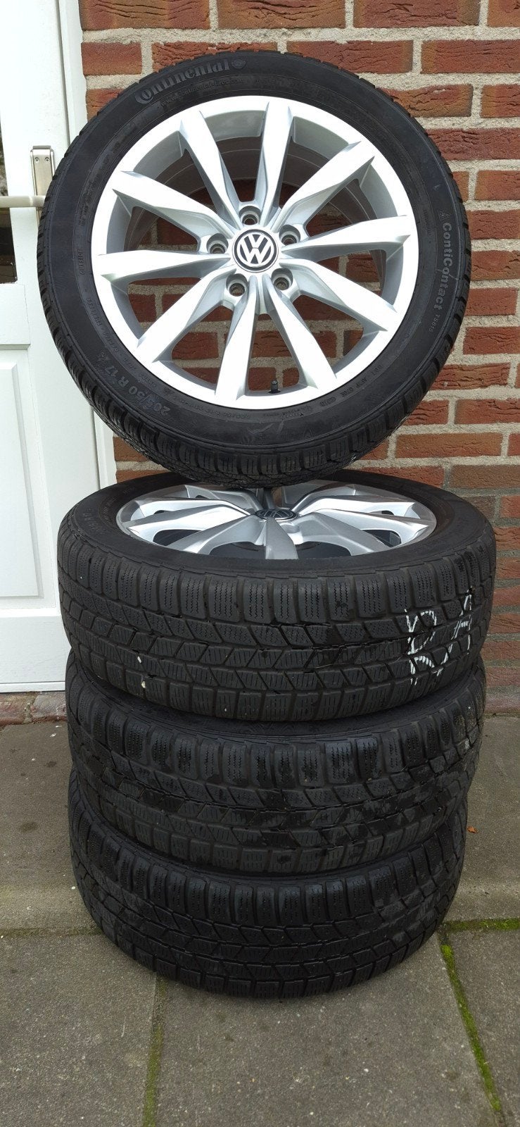 Originele 17 inch VW Golf 7 Dijon velgen 205/50R17, Auto-onderdelen, Banden en Velgen, Ophalen, Gebruikt, Banden en Velgen, 17 inch
