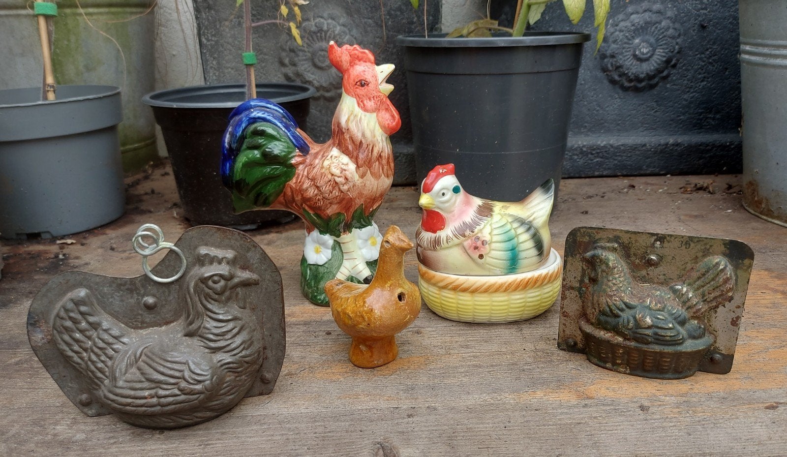 5 x kip en of haan decoratie, Ophalen of Verzenden