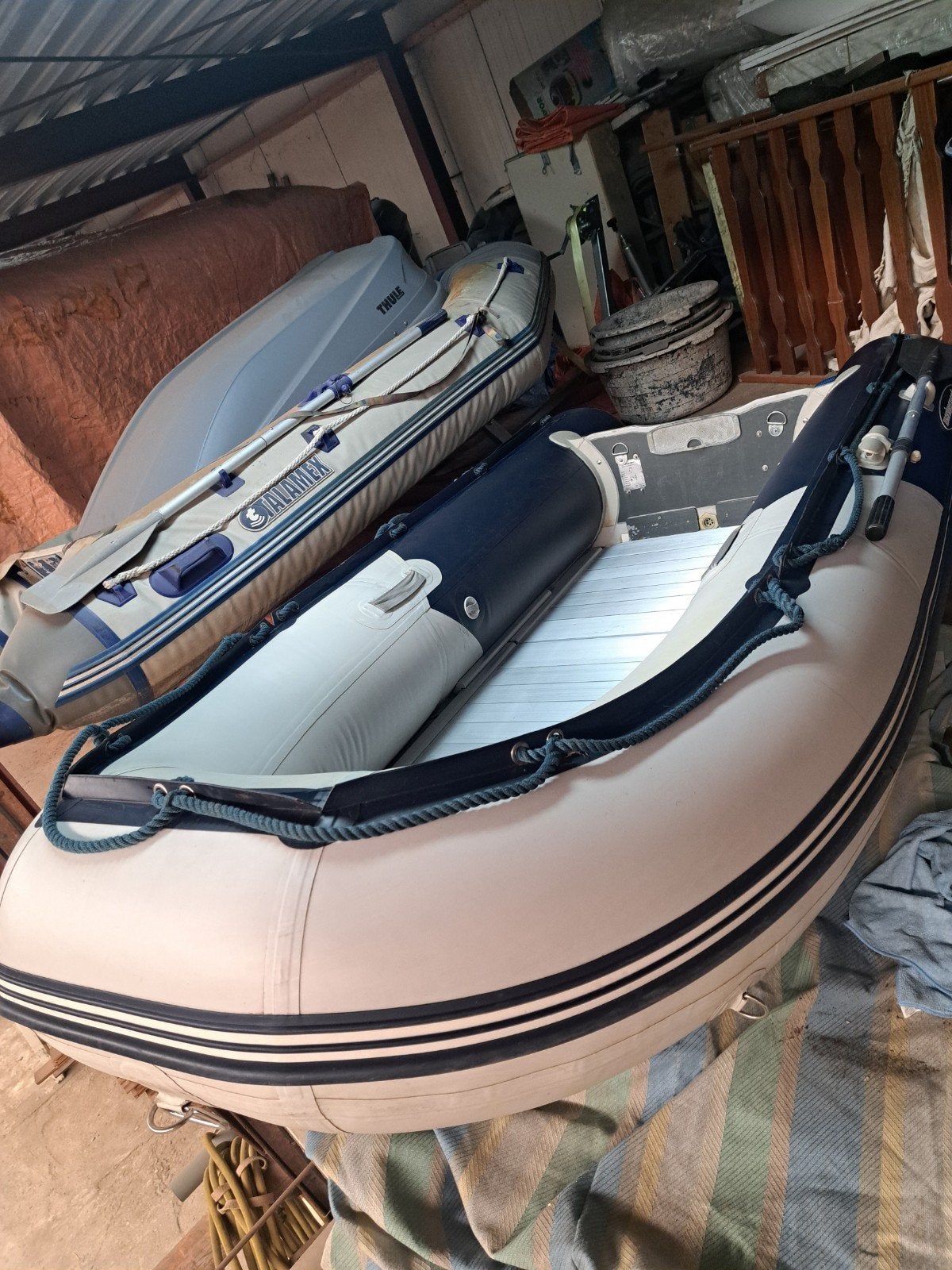 Rubberboot met aluminium bodem, Watersport en Boten, Ophalen, Gebruikt, Peddels, Aluminium