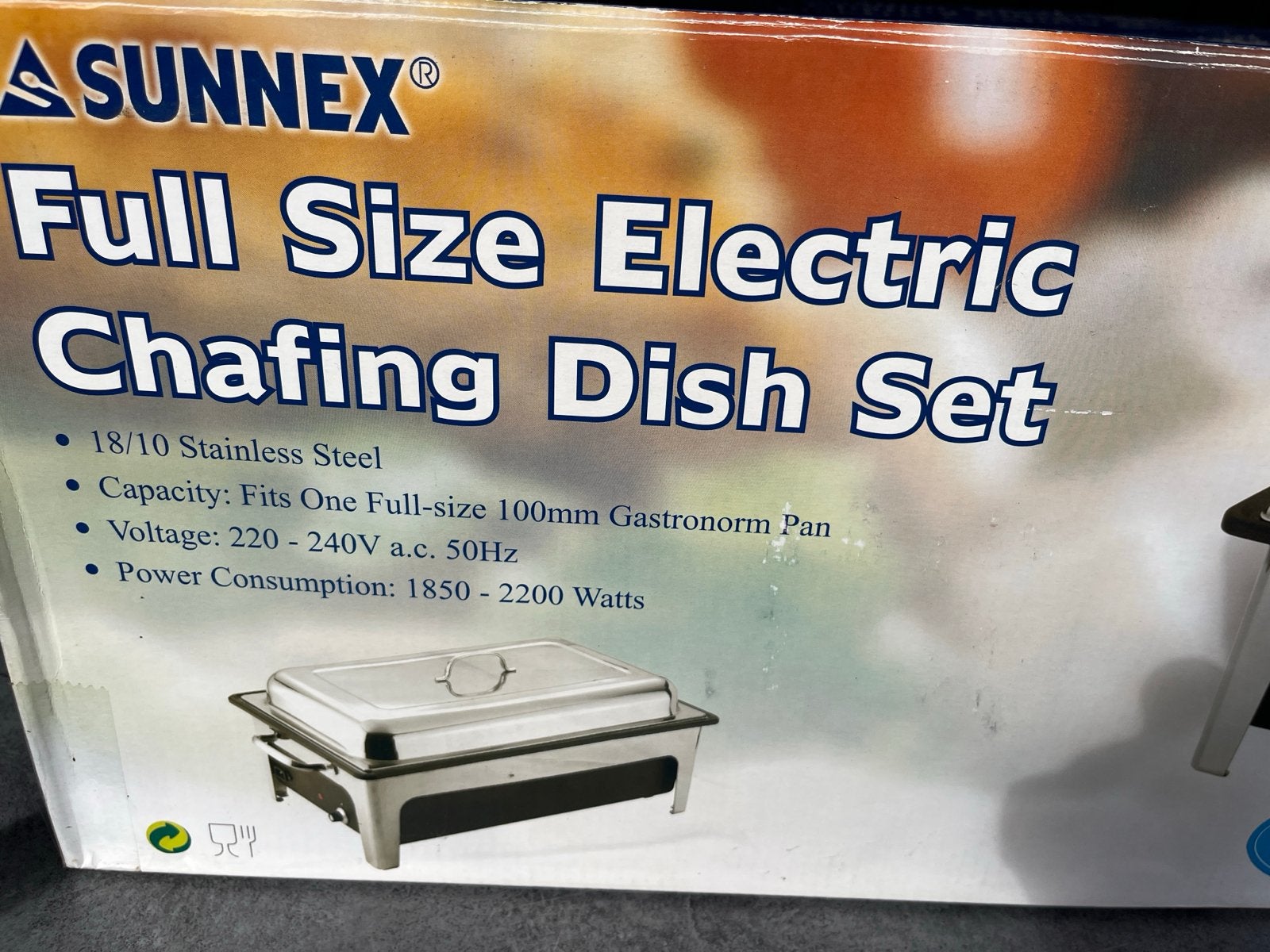 Sunnex Elektrische Chafing Dish Set - RVS, Ophalen, Overige typen, Zilver, Zo goed als nieuw
